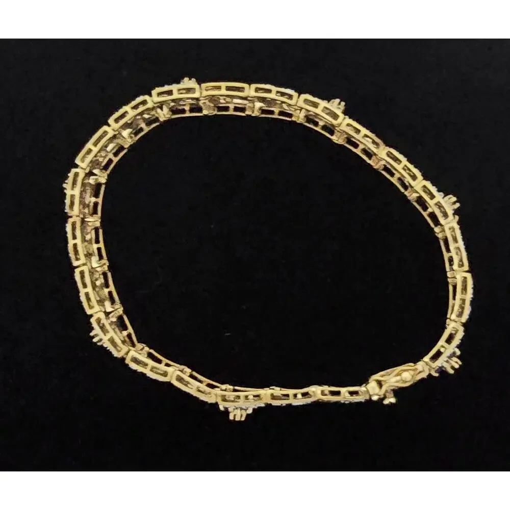 Ross Simons 925 Sterling Silver Gold Vermeil Ruby Emerald Sapphire Bracelet 7.5